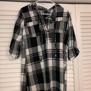 Black and white plaid dress